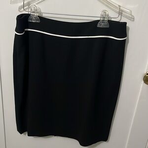 Elegant Black Skirt with White Trim